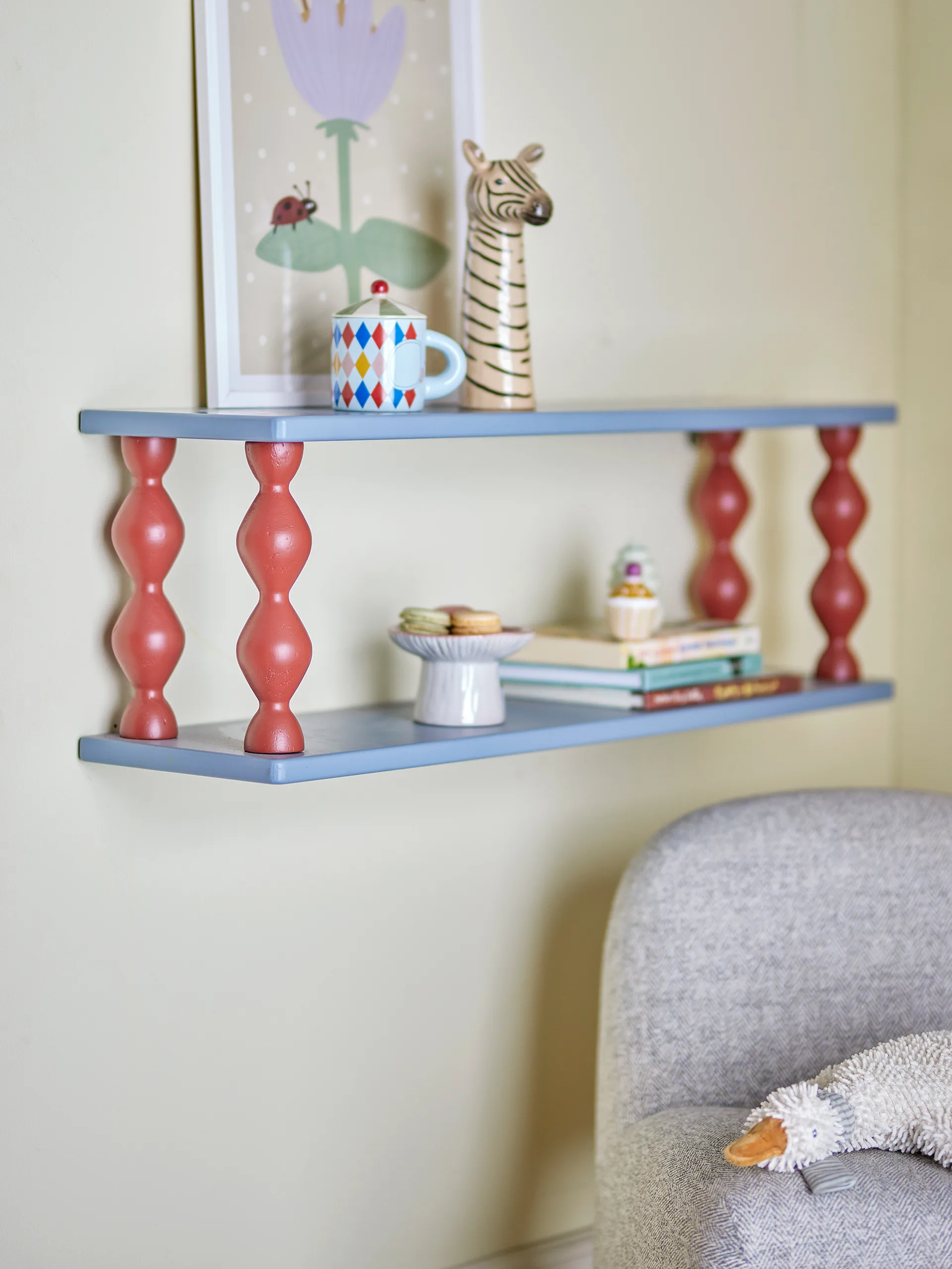 Bibiola shelf 80x26 cm, Blue Bloomingville