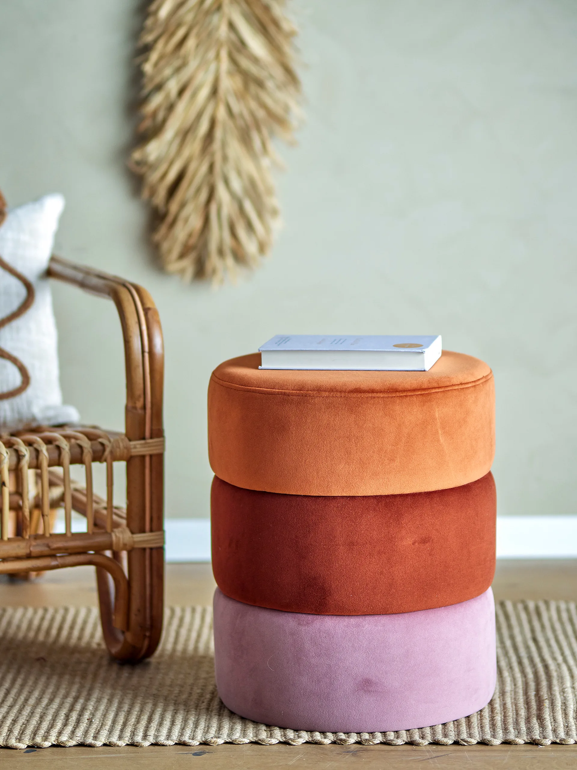 Bilbao pouf Ø37x45 cm, Orange Bloomingville