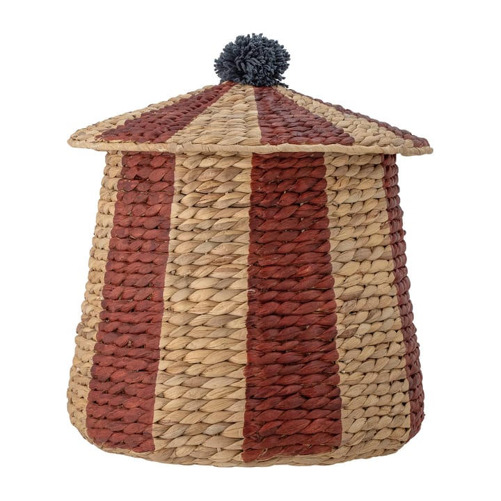 Birsen basket with lid Ø40 cm - Natural-red - Bloomingville