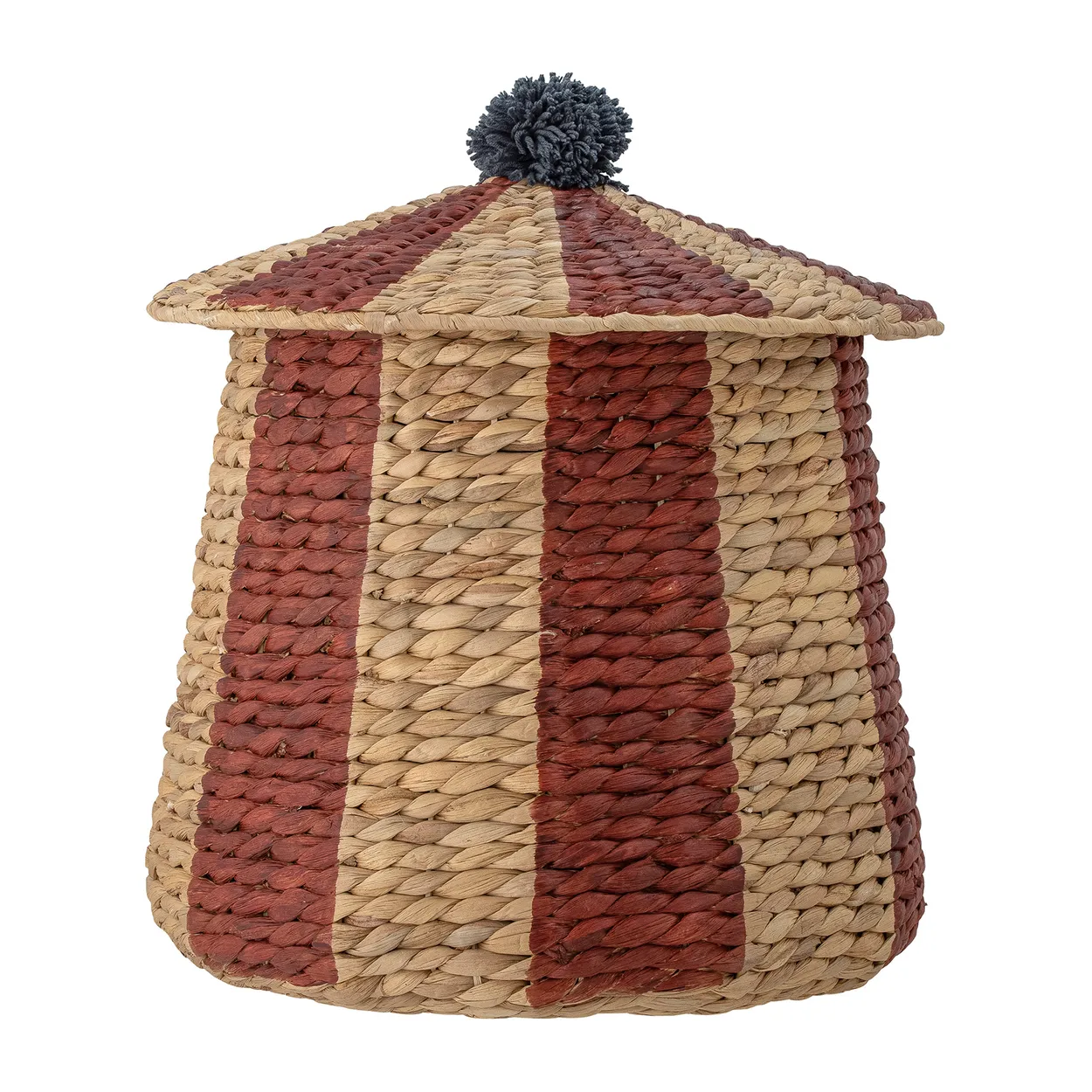 Bloomingville Birsen basket with lid o40 cm Natural-red