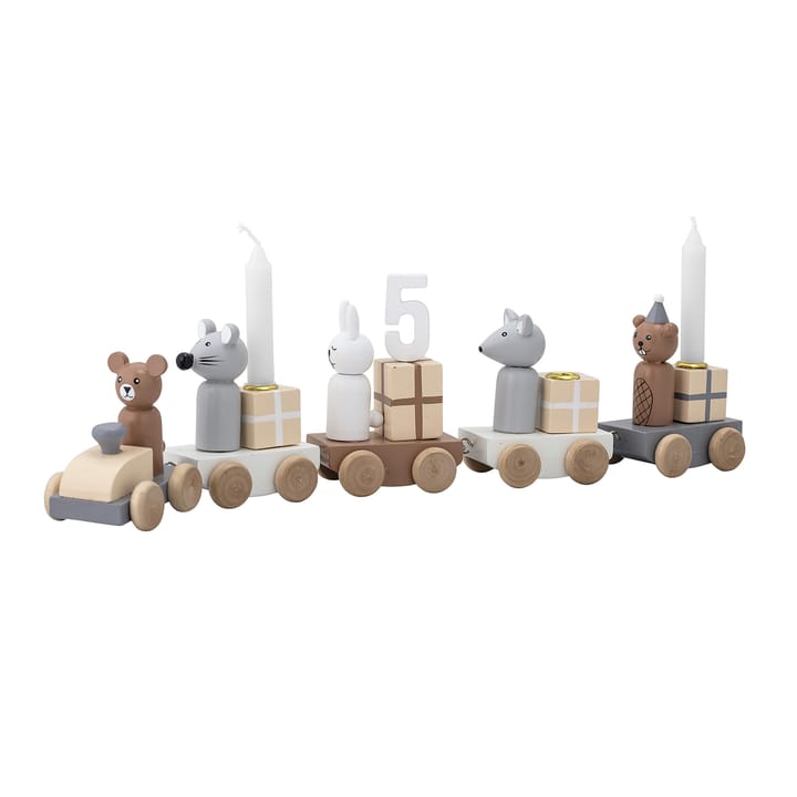 Birthday train wooden toy, multi Bloomingville