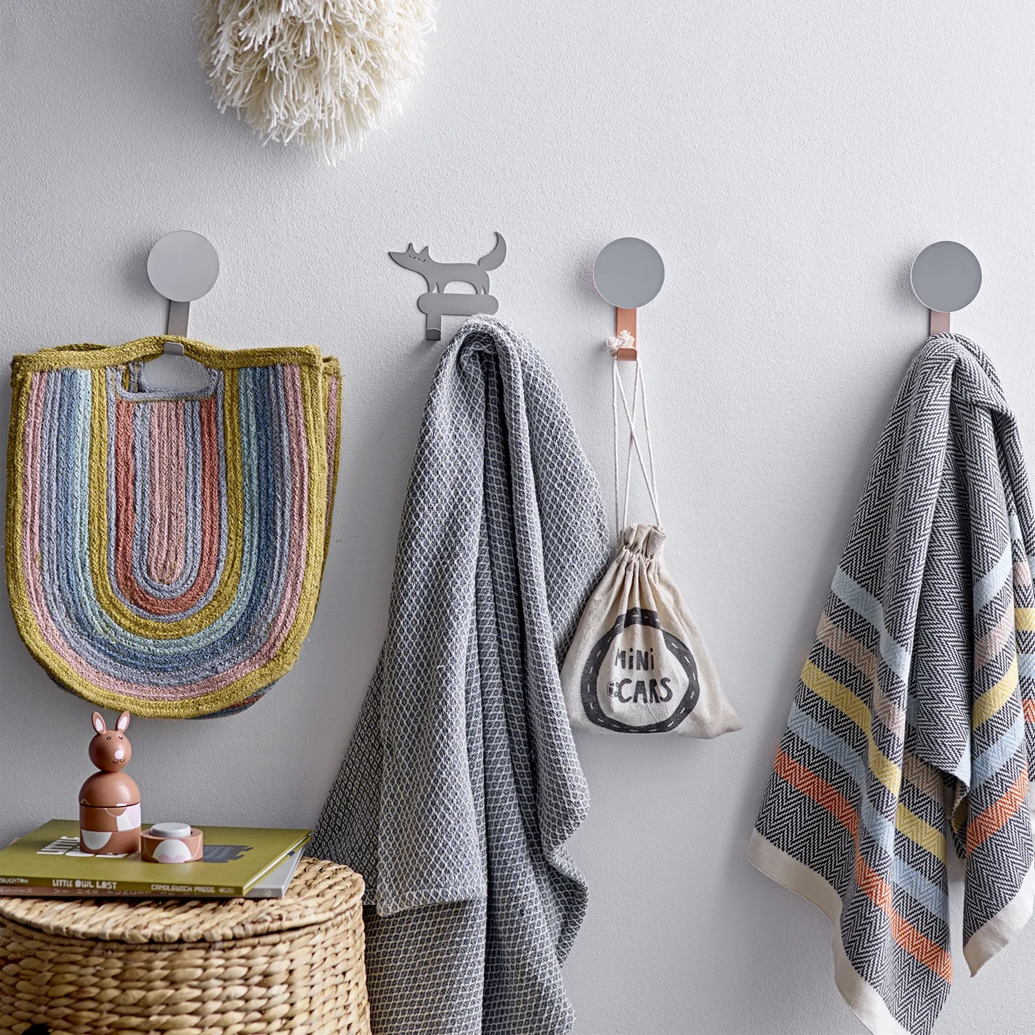 Bloomingville basket with lid, Panda Bloomingville