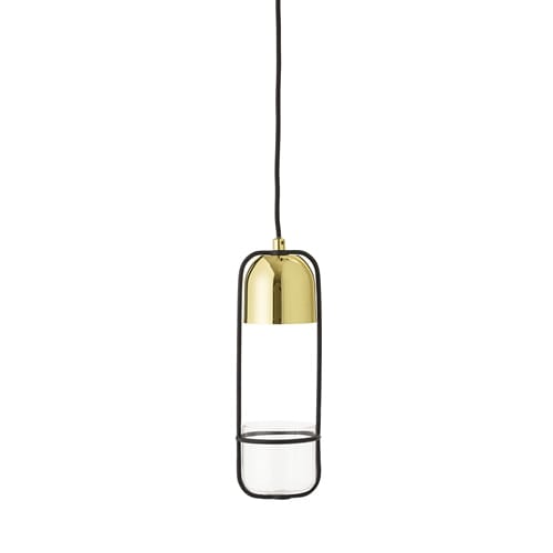 Bloomingville ceiling lamp with hanging basket - clear-gold - Bloomingville