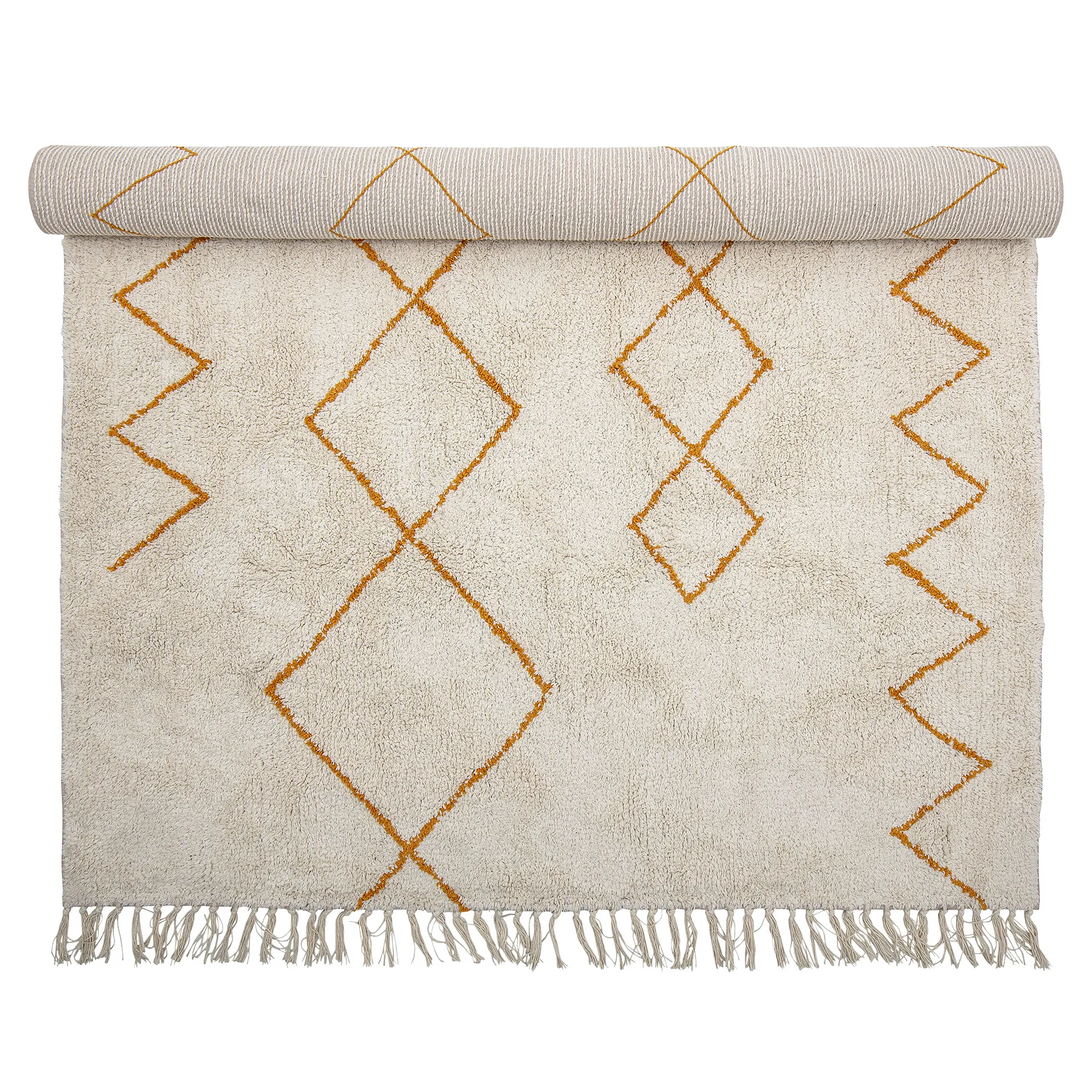 Bloomingville cotton rug 140x200 cm, Yellow Bloomingville
