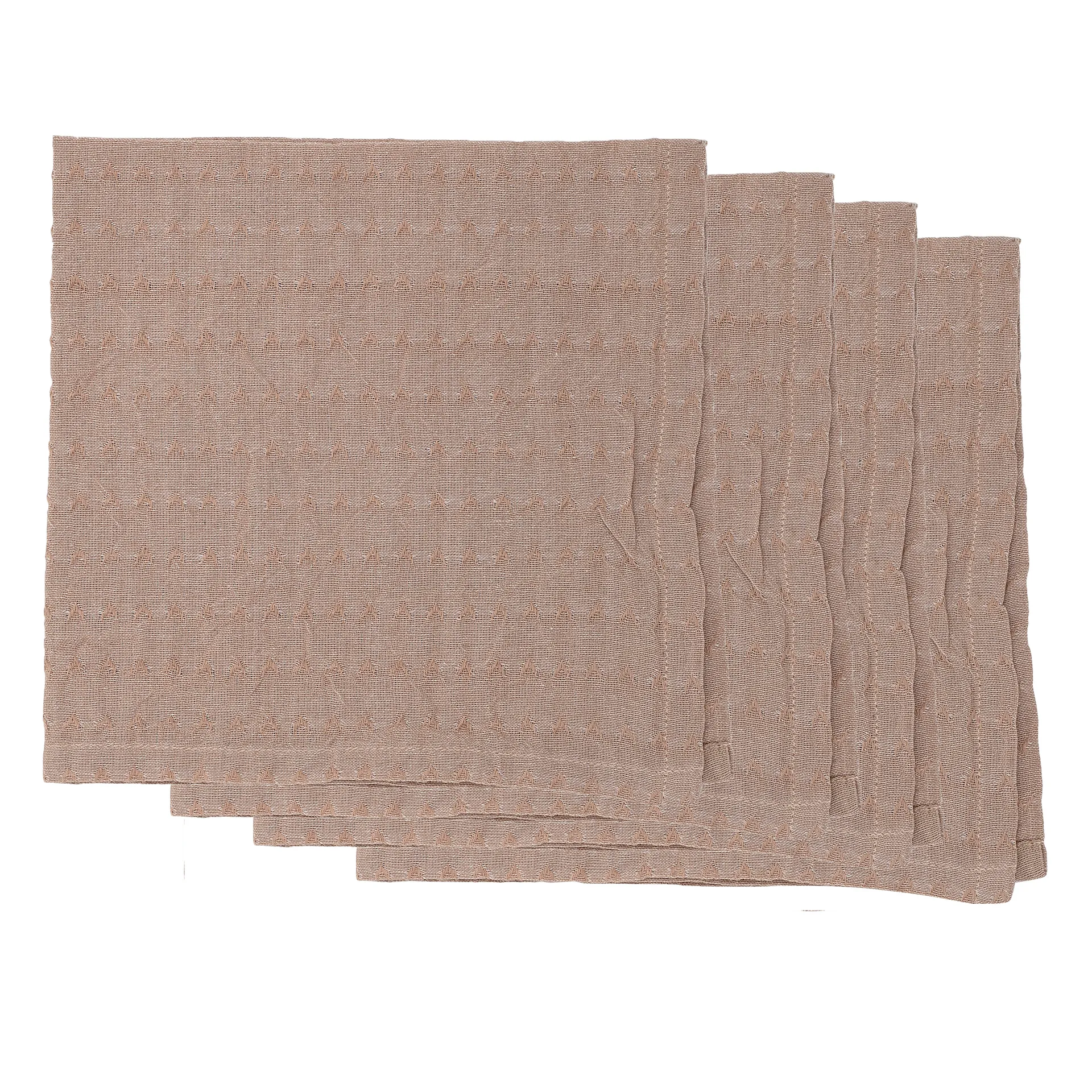 Bloomingville cotton serviette 4-pack, brown Bloomingville