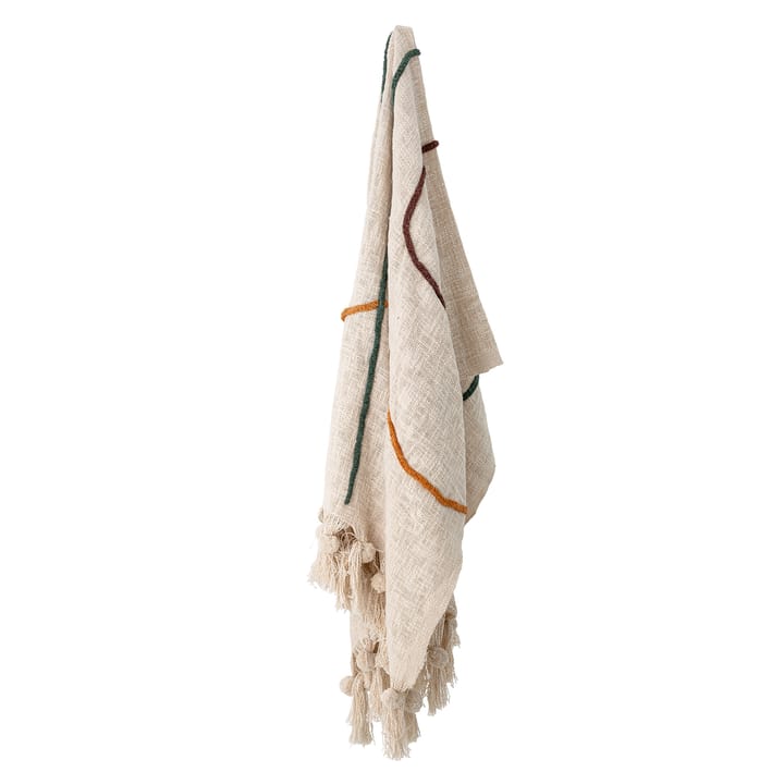 Bloomingville cotton throw with embroidery 125x150 cm, nature Bloomingville