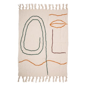 Bloomingville cotton throw with embroidery 125x150 cm - nature - Bloomingville