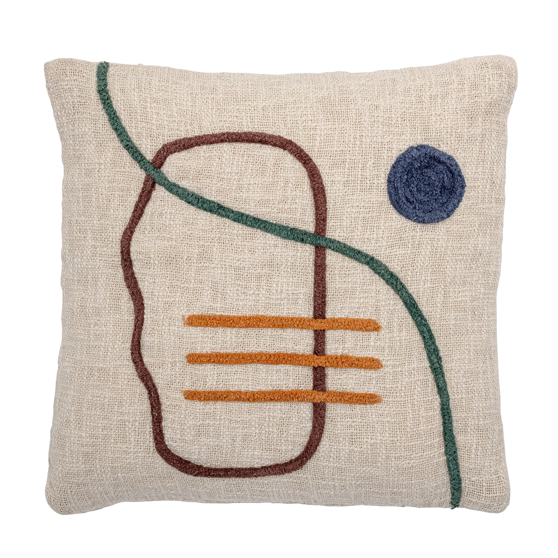 Bloomingville cushion embroidery 45x45 cm, nature Bloomingville