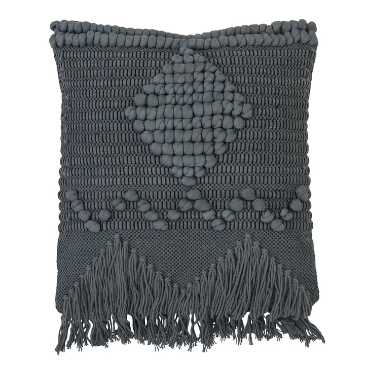 Bloomingville cushion with fringes - blue - Bloomingville