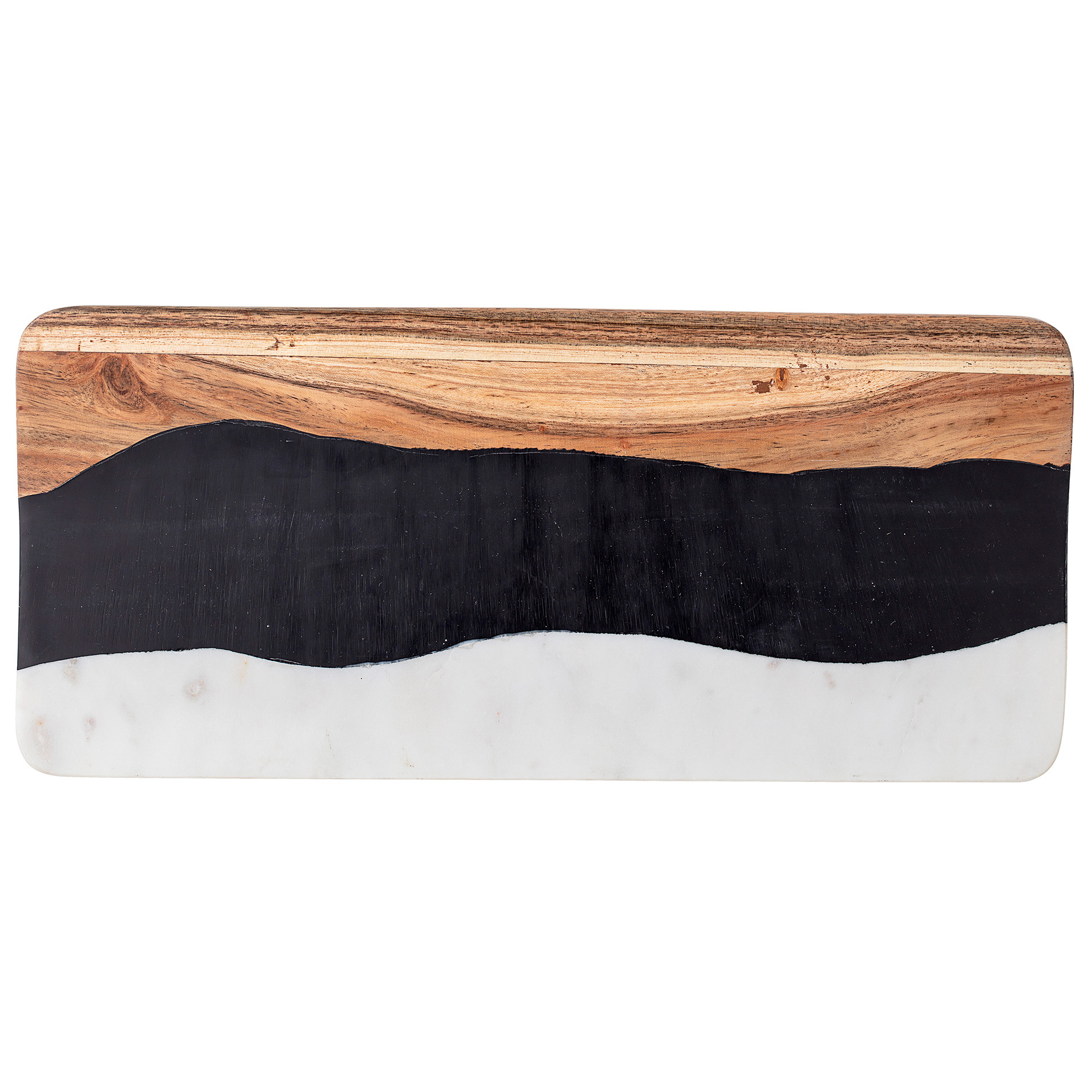 Bloomingville A40701430 Acacia Wood Cutting Board with Grey Print Brown