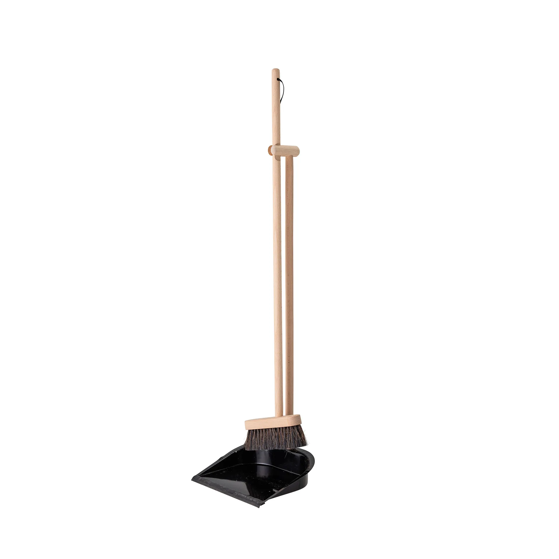 Bloomingville dustpan and brush, beech-black Bloomingville