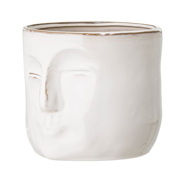Bloomingville flower pot with face 16.5x18 cm - white - Bloomingville