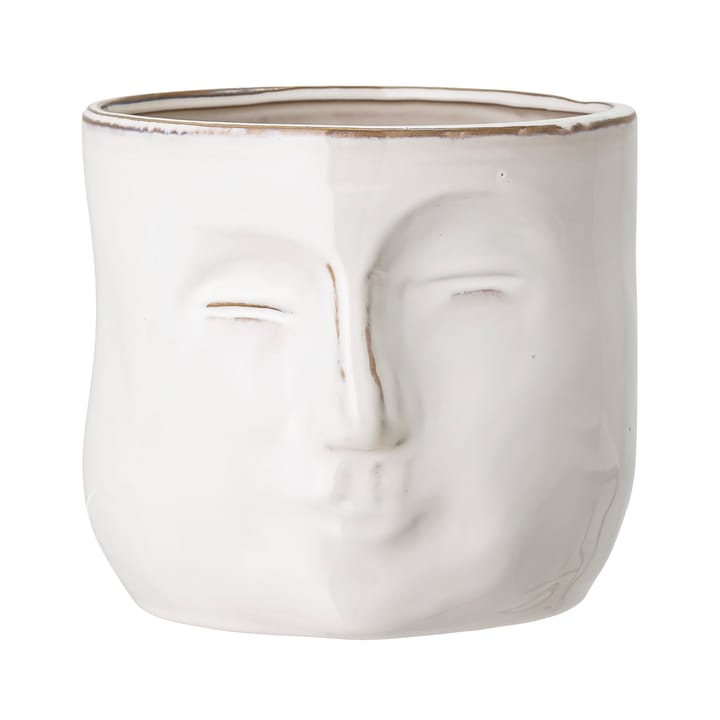 Bloomingville flower pot with face 16.5x18 cm - white - Bloomingville