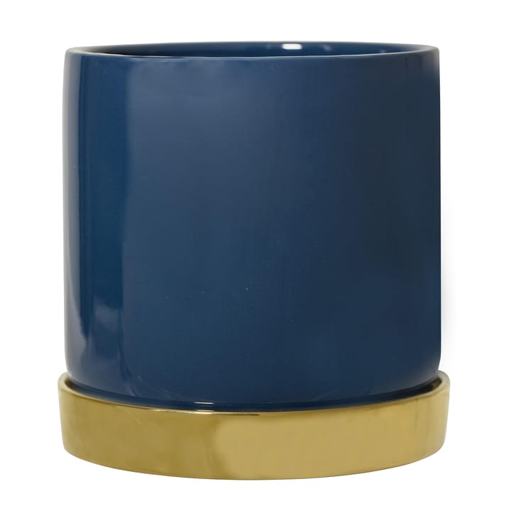 Bloomingville flower pot with saucer - blue - Bloomingville