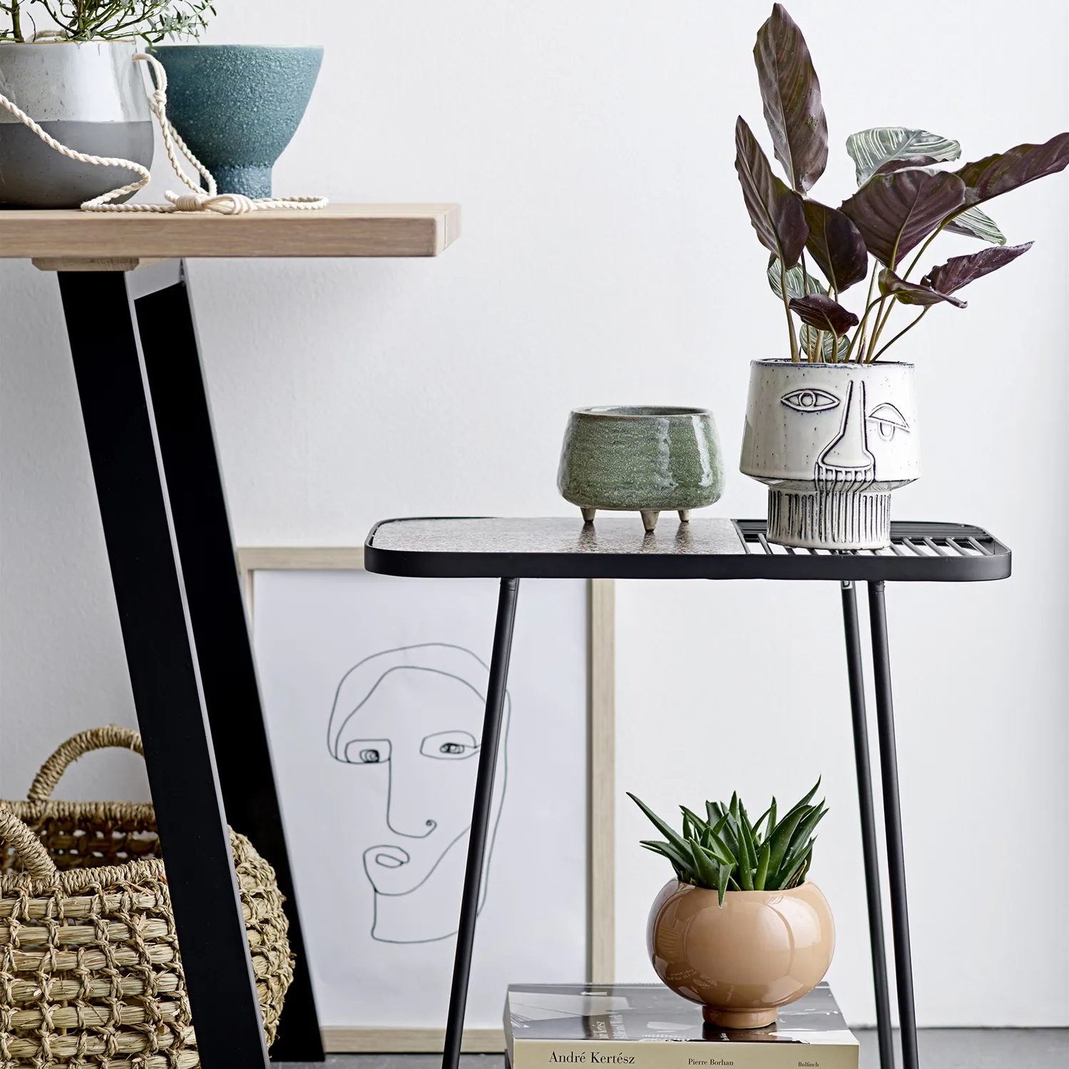 Bloomingville flowerpot on foot Ø15 cm, Grey Bloomingville