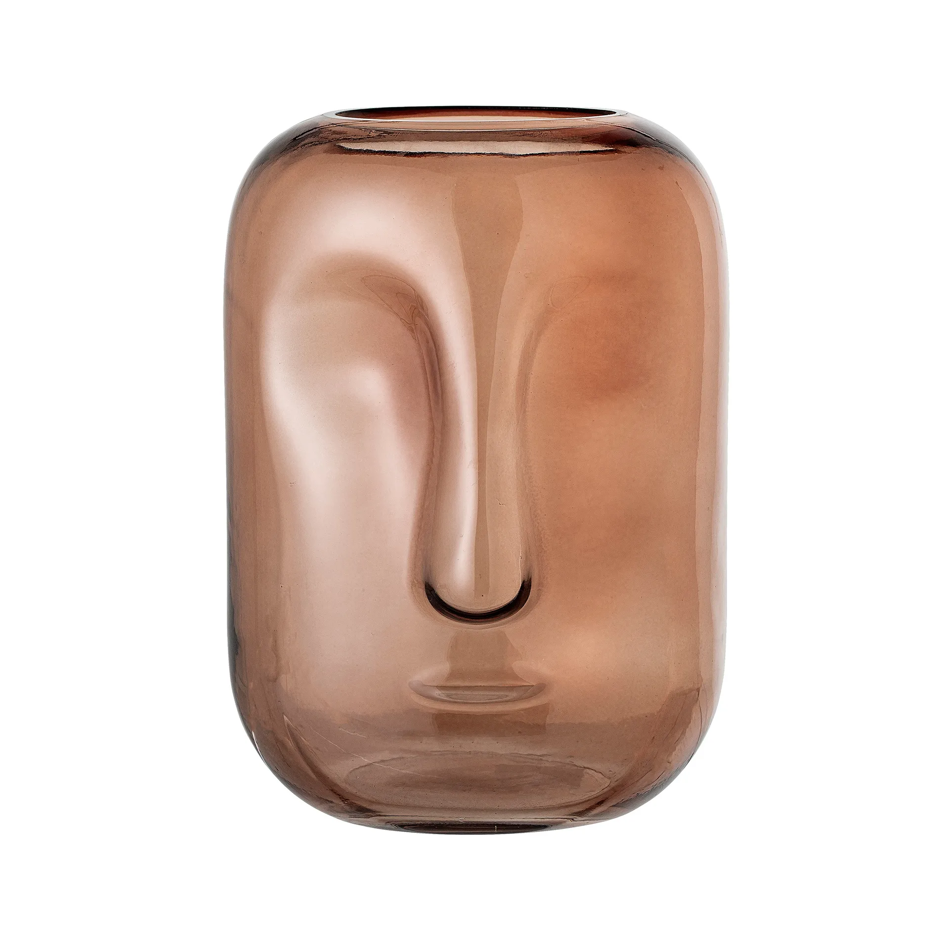 Bloomingville glass vase face 25 cm, brown Bloomingville