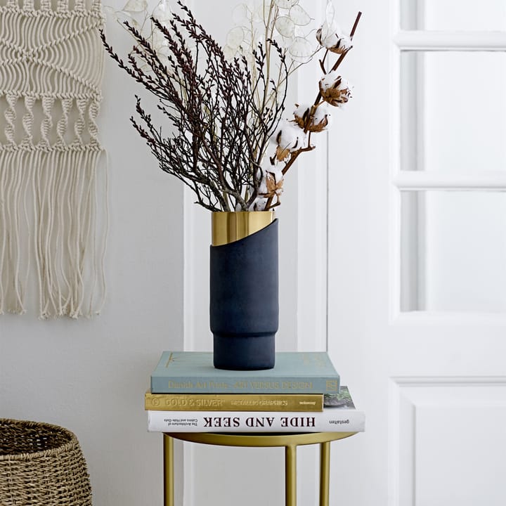 Bloomingville metal vase blue-gold, 23 cm Bloomingville