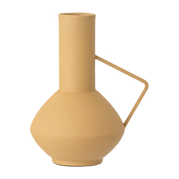 Bloomingville metal vase with handle 21 cm - yellow - Bloomingville