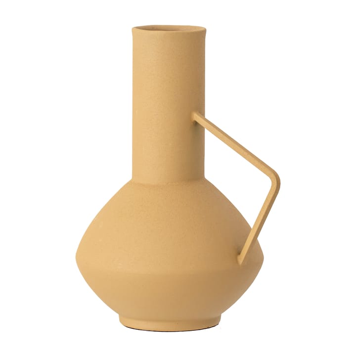 Bloomingville metal vase with handle 21 cm - yellow - Bloomingville