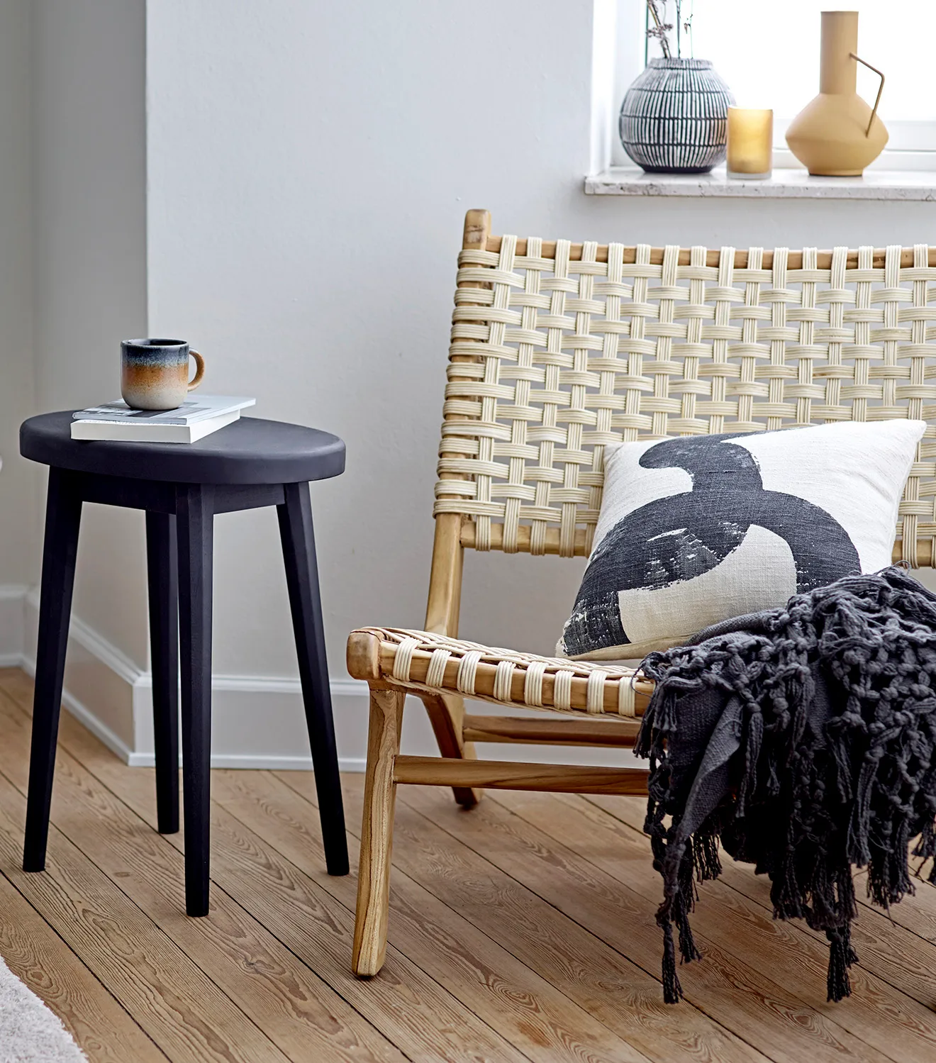 Bloomingville metal vase with handle 21 cm, yellow Bloomingville