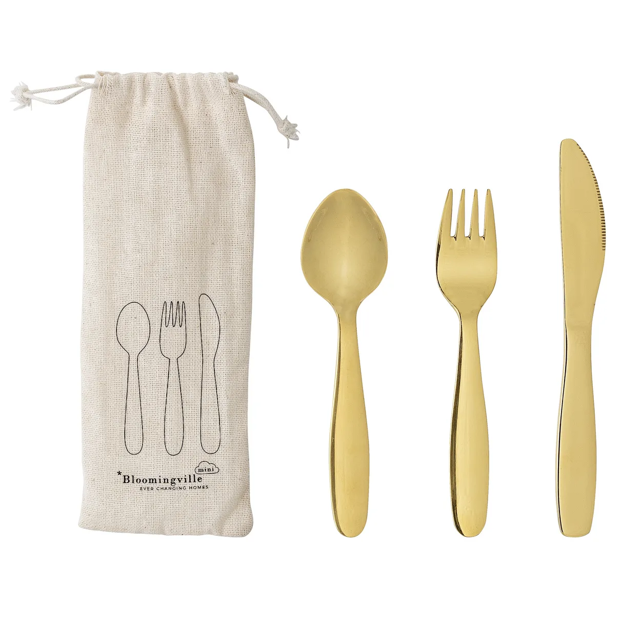 Bloomingville Mini children's cutlery 3 pieces gold