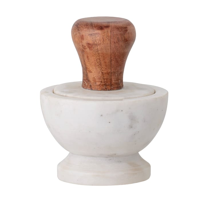 Bloomingville mortar and pestle marble-acacia - white - Bloomingville