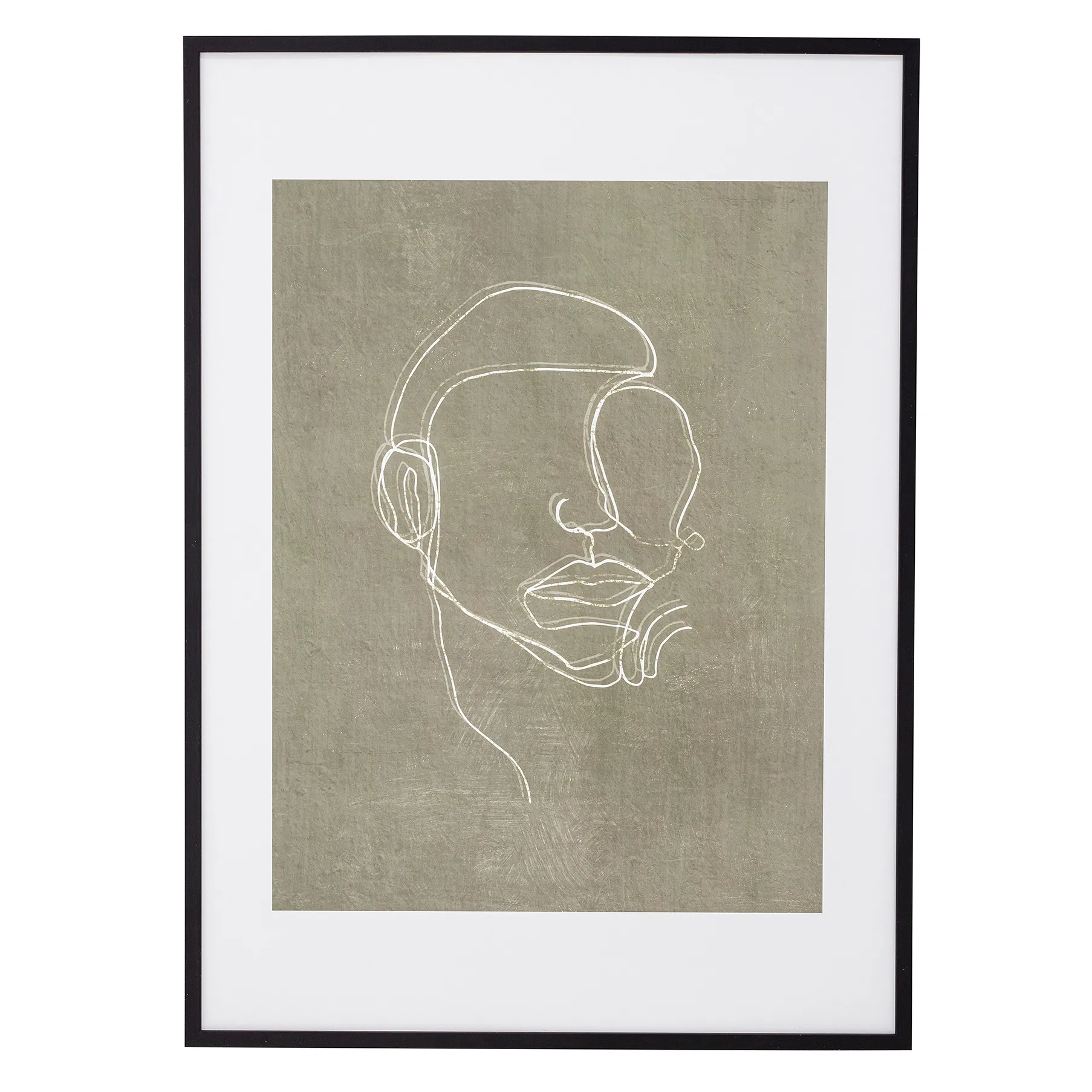 Bloomingville picture with face 52x72 cm, black ram Bloomingville