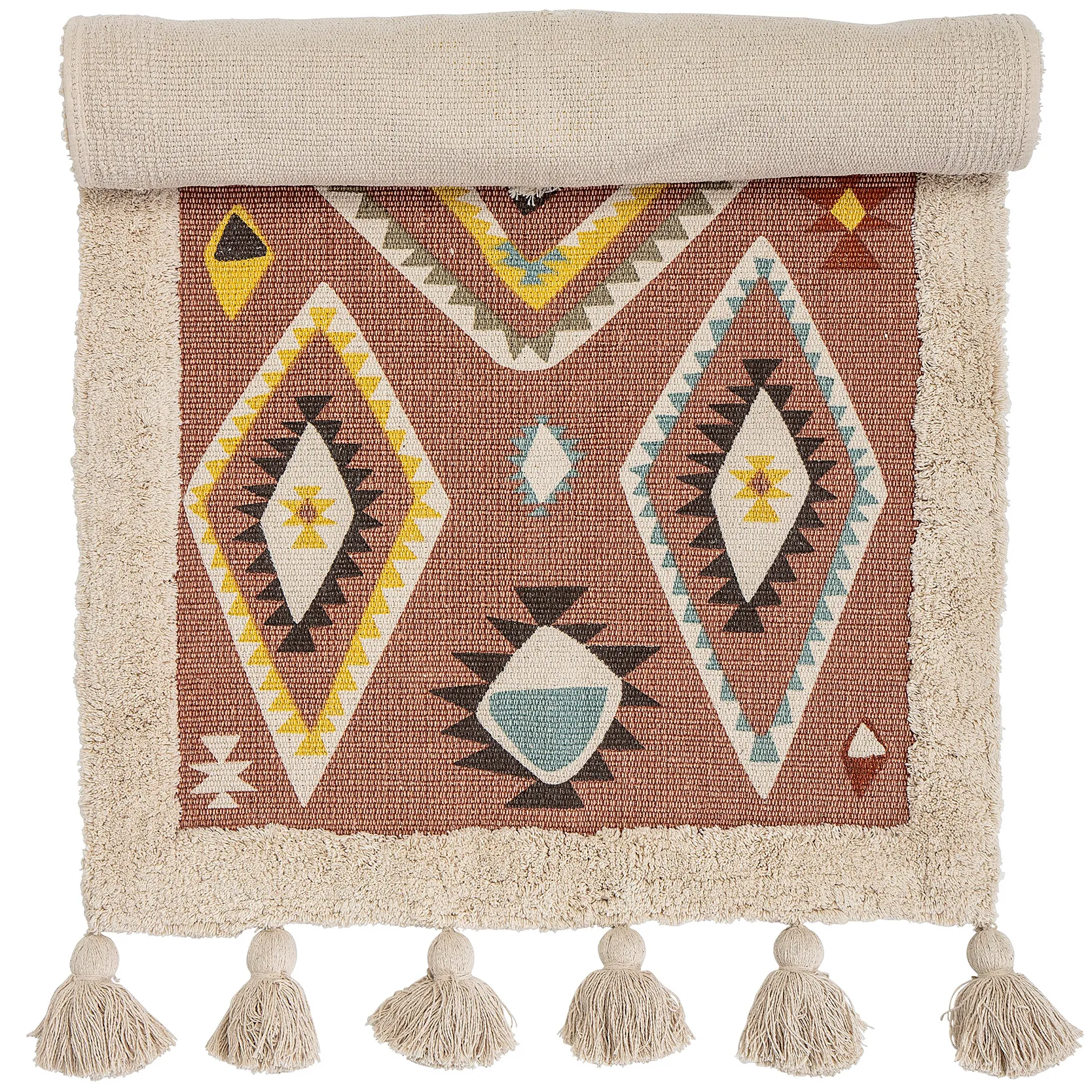 Bloomingville rug with tassles 120x65 cm, Multi Bloomingville