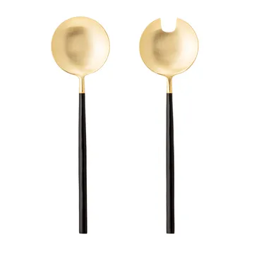 Bloomingville salad cutlery 2 pieces - black-gold - Bloomingville