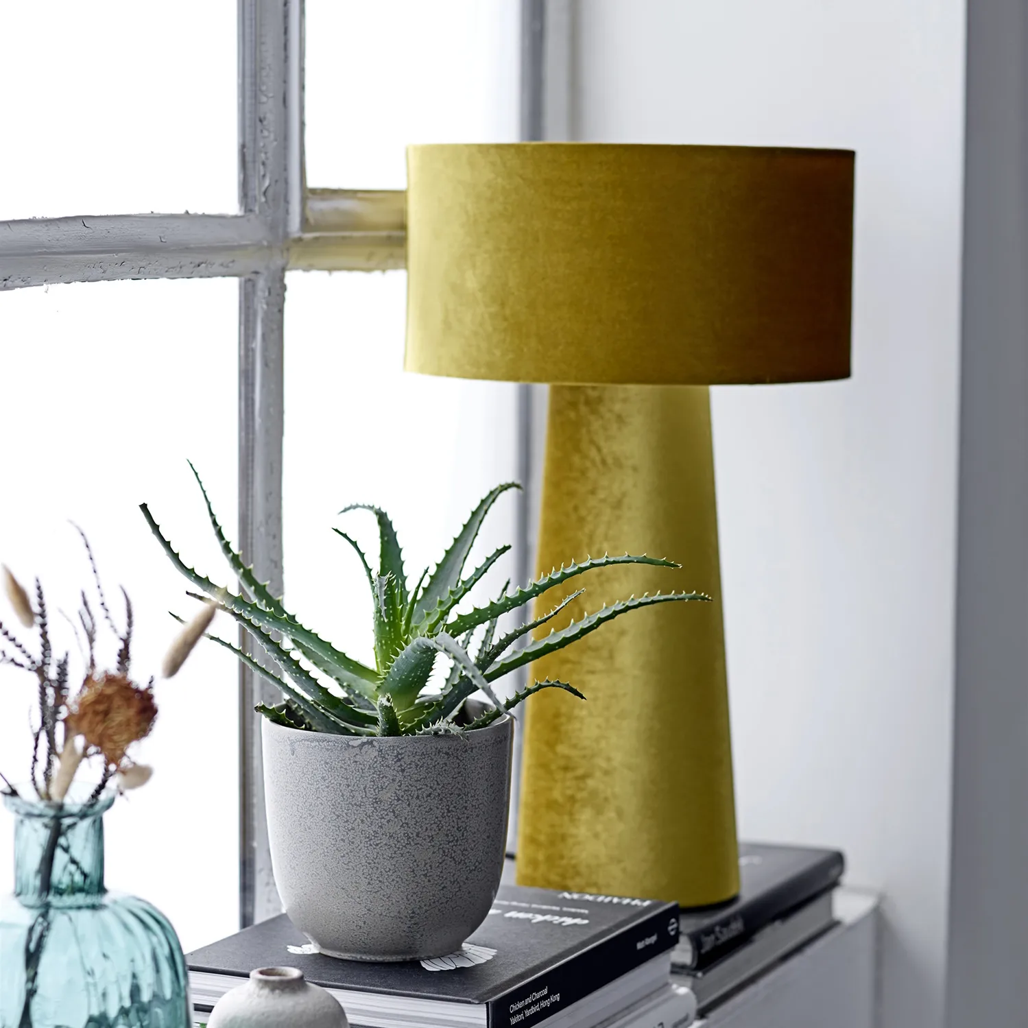 Bloomingville table lamp polyester, Yellow Bloomingville