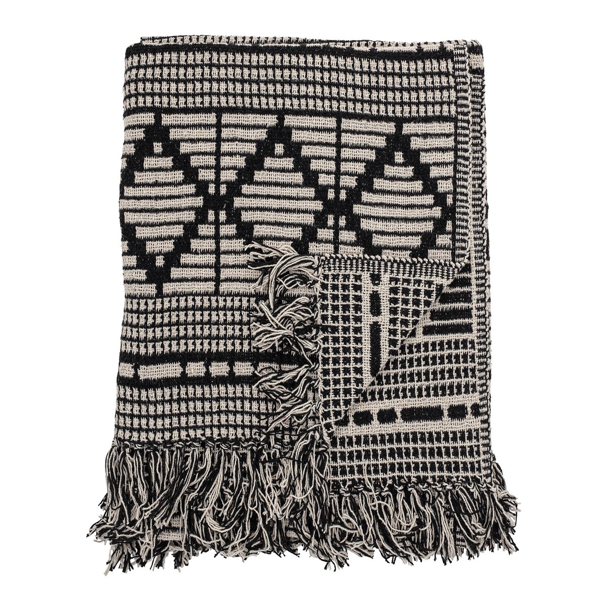 Bloomingville Bloomingville throw recycled cotton 130x160 cm black