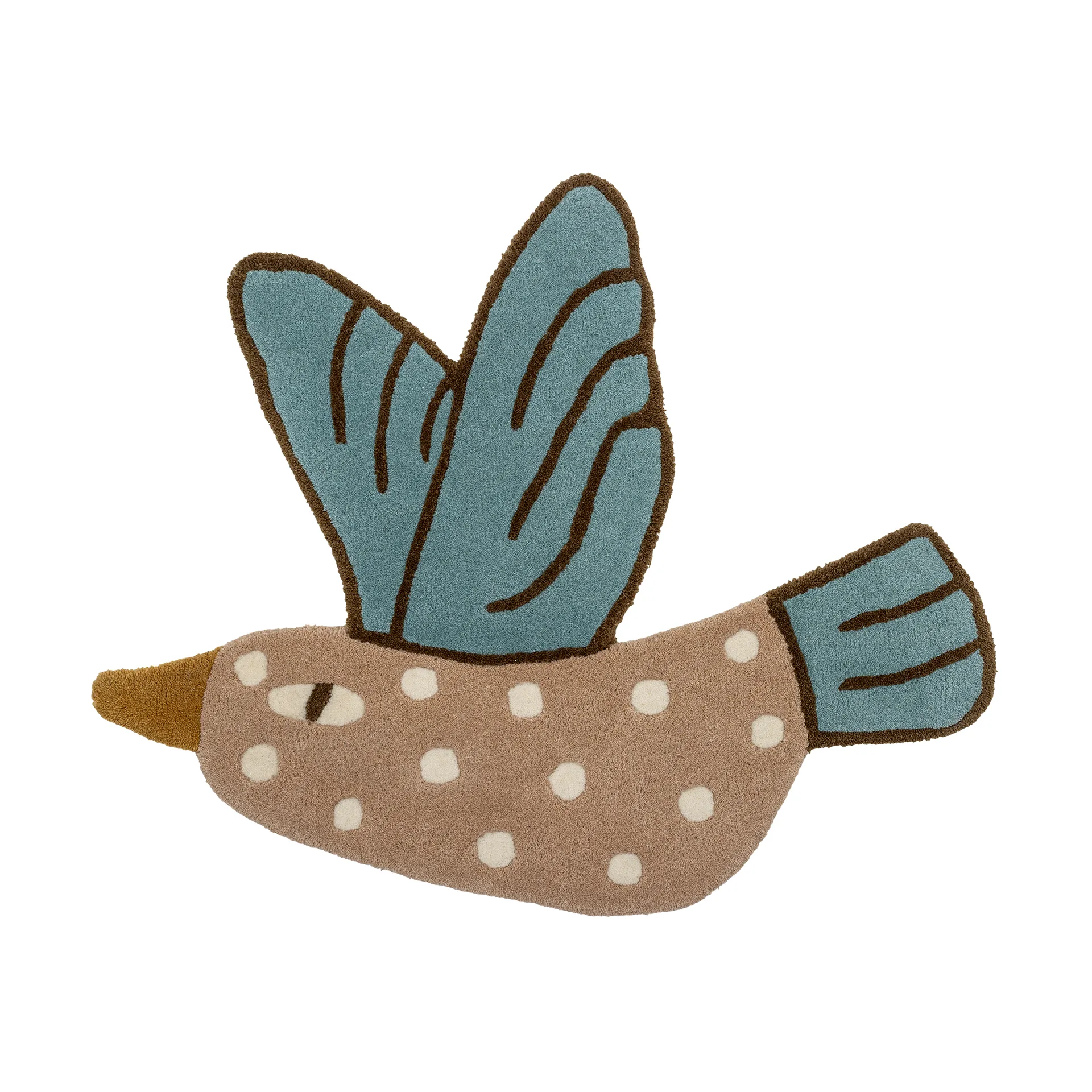 Blue Jay rug 70x84 cm, Blue-brown Bloomingville