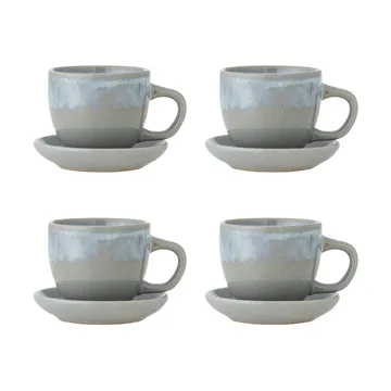 Brenta cup with saucer 4-pack - Blue - Bloomingville