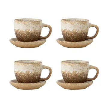 Brenta cup with saucer 4-pack - Natural - Bloomingville