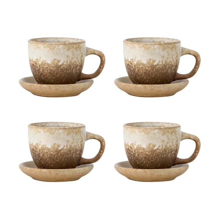 Brenta cup with saucer 4-pack - Natural - Bloomingville