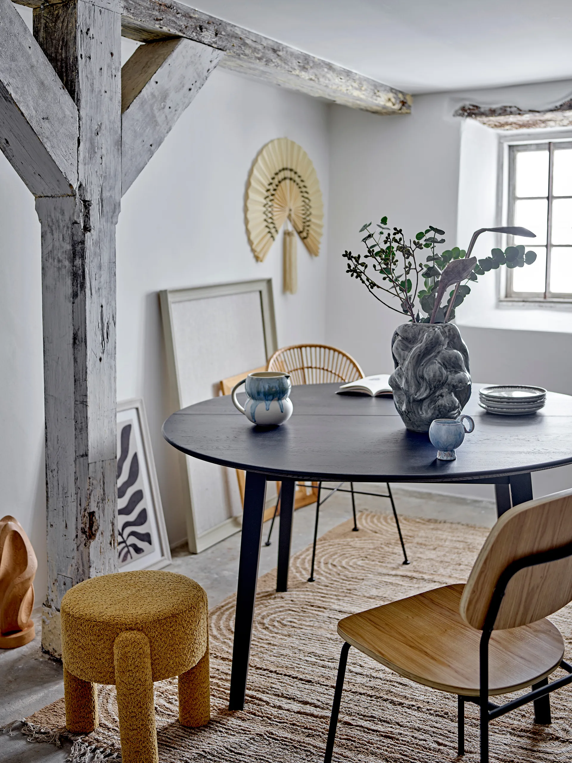 Bruno stool Ø42 cm, Yellow Bloomingville