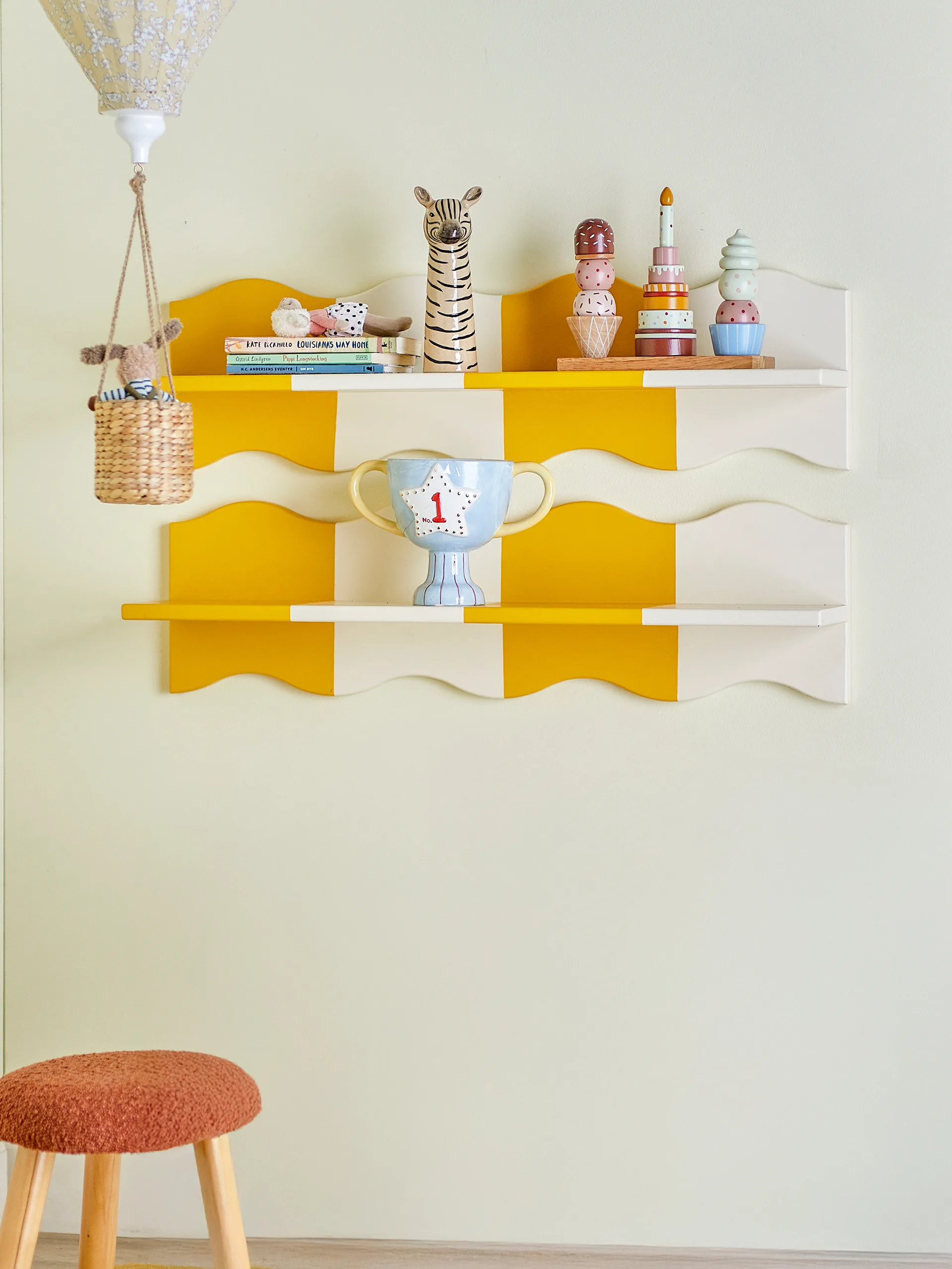 Bubbi shelf 80x22.5 cm, Yellow Bloomingville