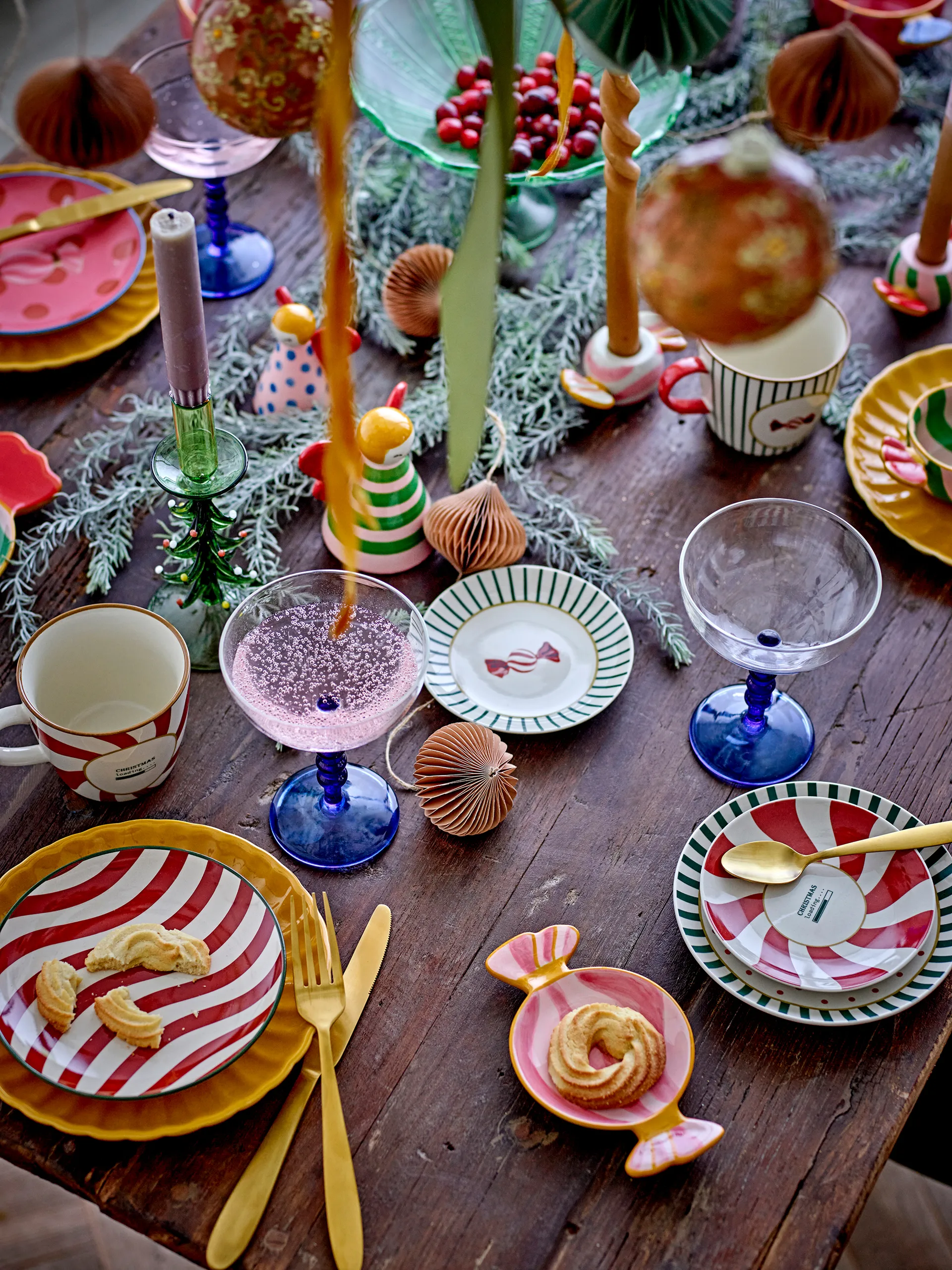 Caramella candle holders 3 pieces, Pink Bloomingville