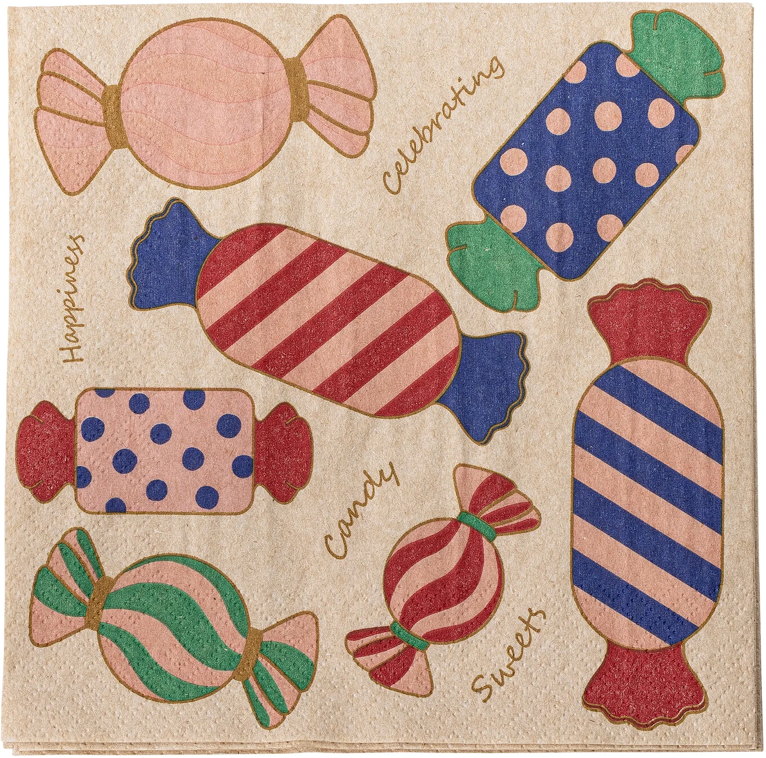 Caramella napkin 33x33 cm 20-pack, Pink Bloomingville