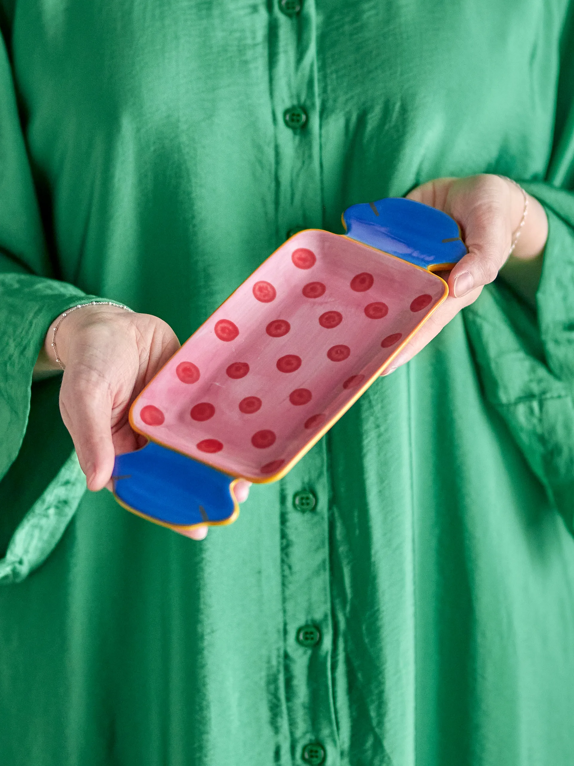 Caramella serving tray 10.5x25.5 cm, Pink Bloomingville