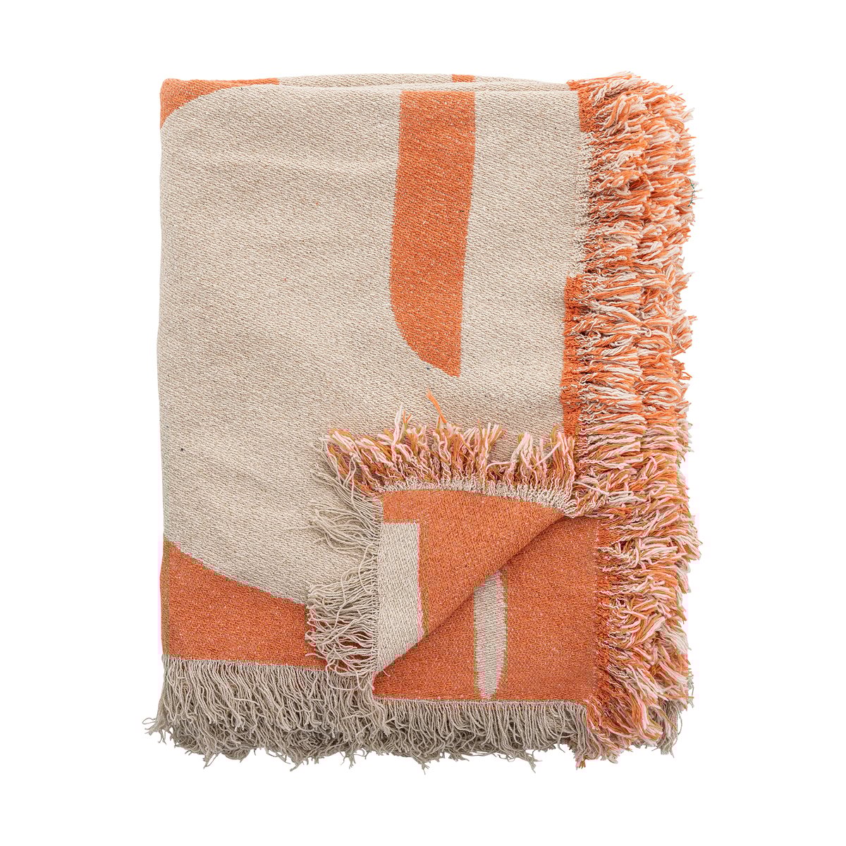 Bloomingville Caya throw 130x160 cm Orange | Scandinavian Design | Wool blankets & throws | Orange