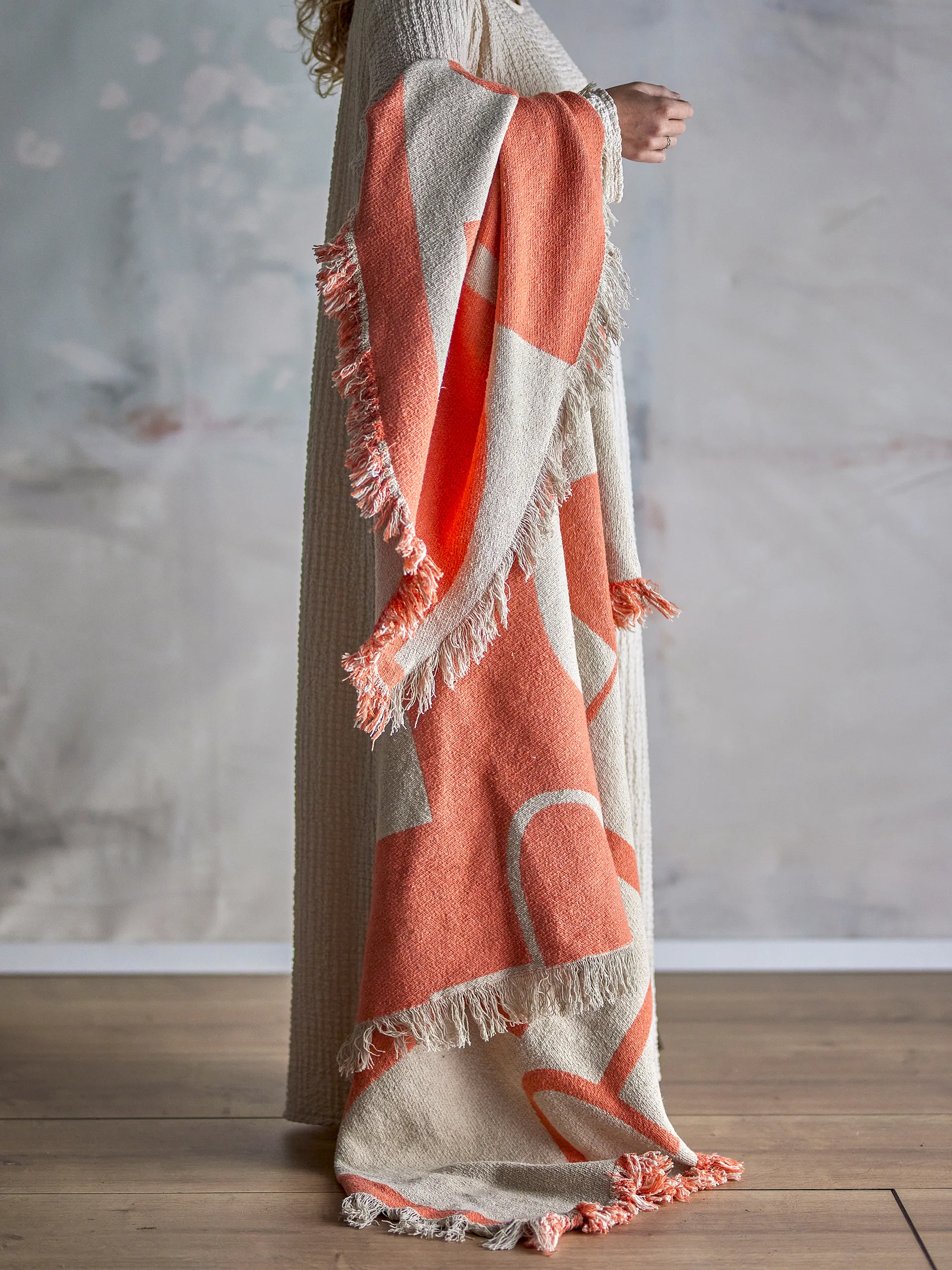 Caya throw 130x160 cm, Orange Bloomingville