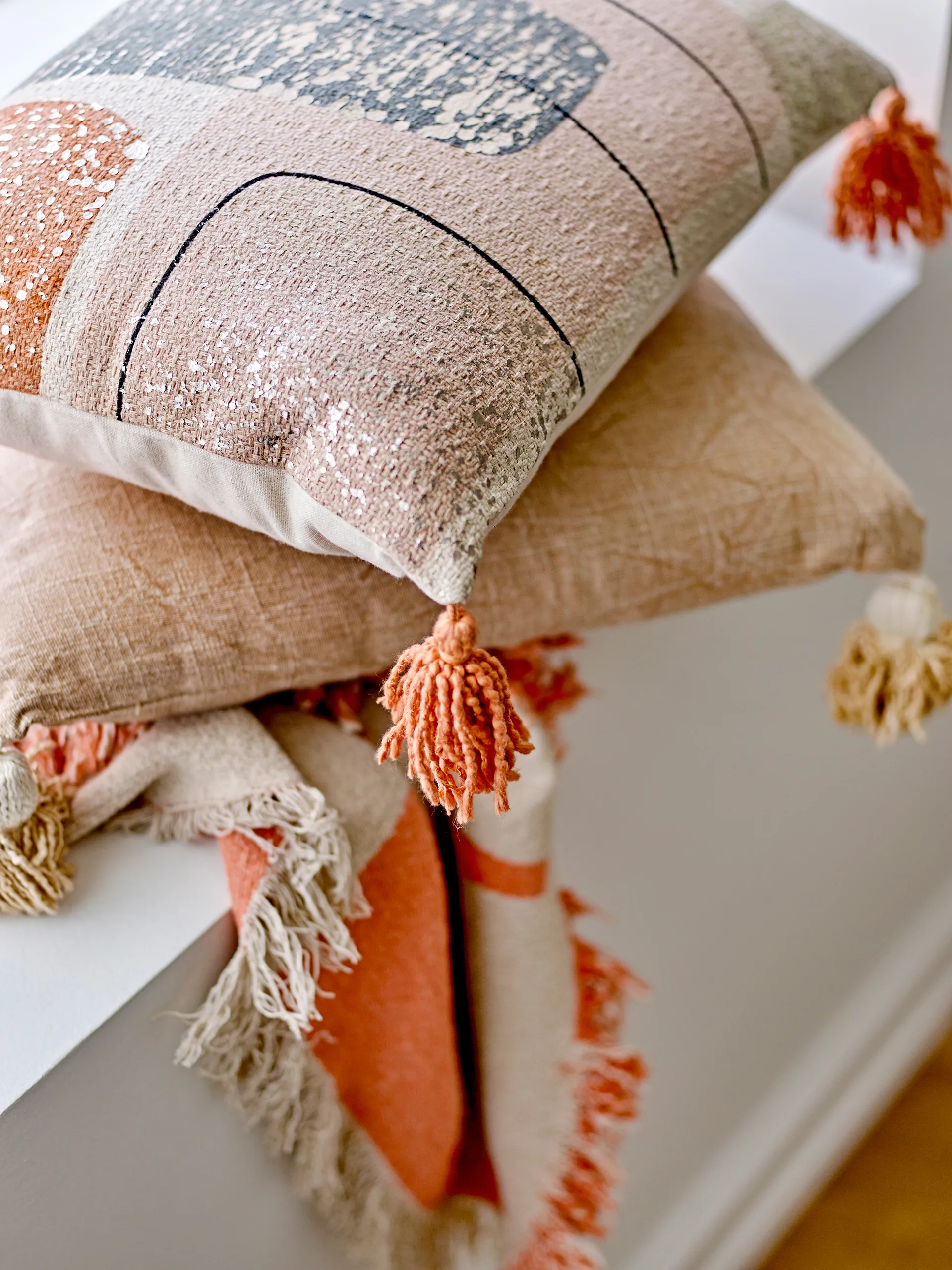 Caya throw 130x160 cm, Orange Bloomingville