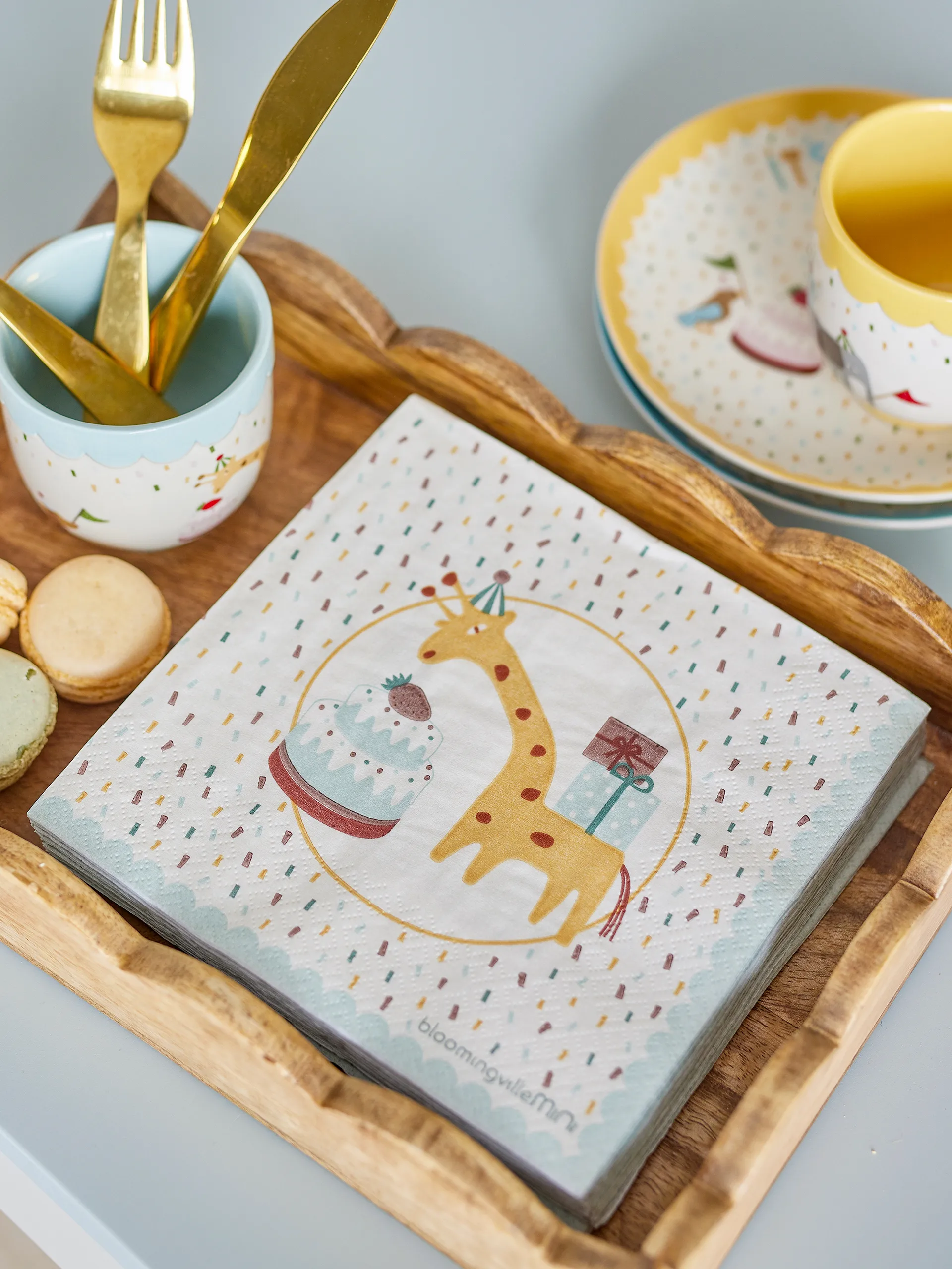 Celebrate paper napkin 20-pack, Blue Bloomingville