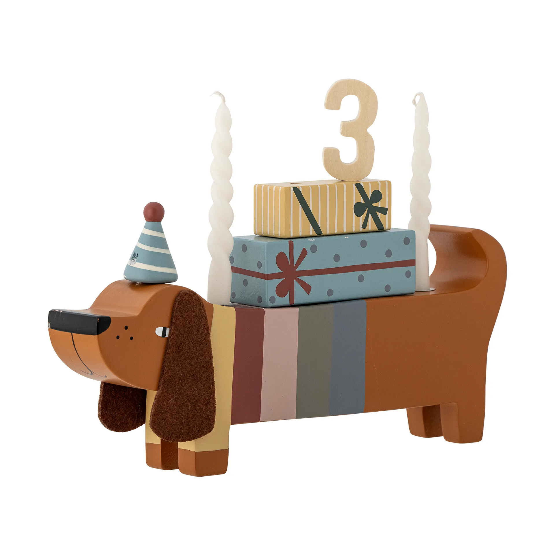 Charlie Birthday decoration 28 cm, Brown-multi Bloomingville