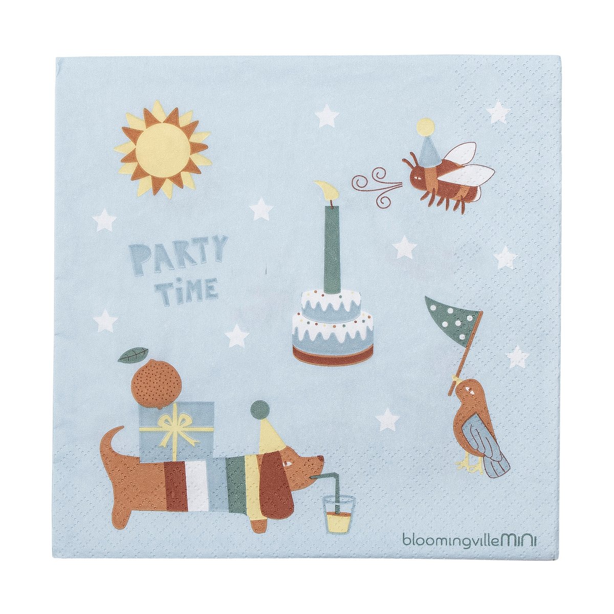 Bloomingville Charlie napkin 33x33 cm 20-pack Blue | Scandinavian Design | Paper napkins | Blue