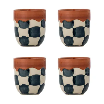 Check cup 4-pack - Blue - Bloomingville