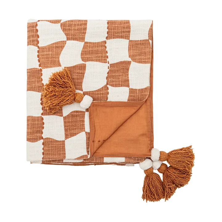 Chola throw cotton 150x130 cm - Brown - Bloomingville