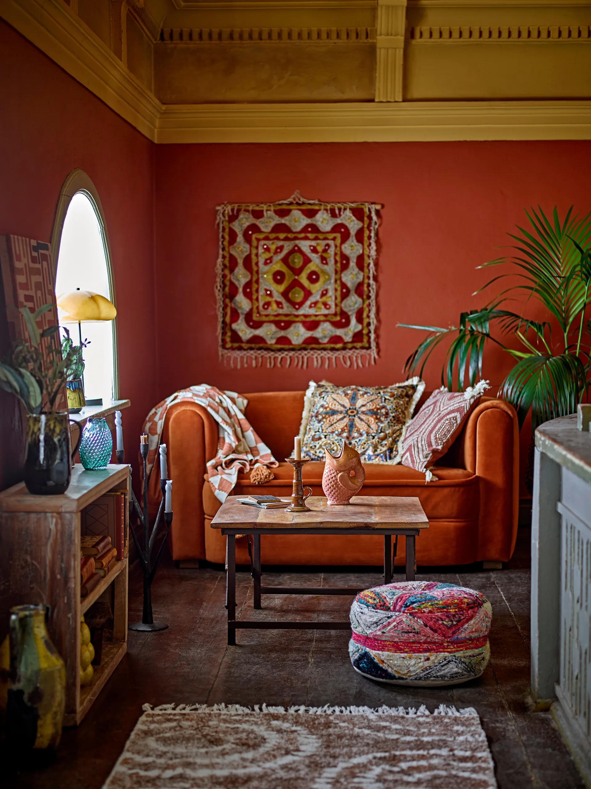 Chola throw cotton 150x130 cm, Brown Bloomingville