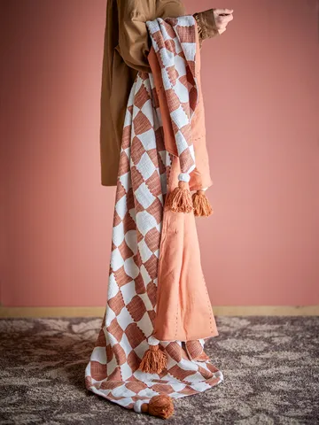 Chola throw cotton 150x130 cm - Brown - Bloomingville